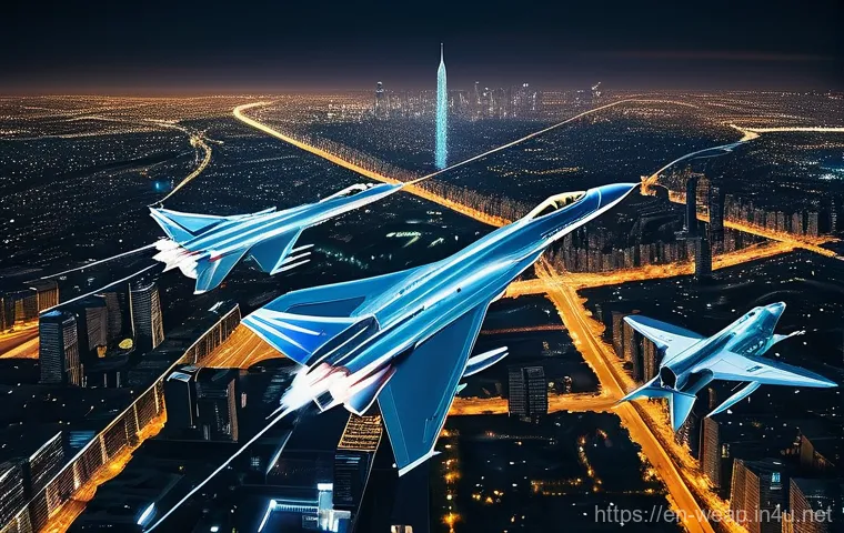 차세대 전투기 성능 비교 - **Prompt: AI Co-Pilot & Pilot Experience**
    "A detailed, immersive view from inside a futuristic ...