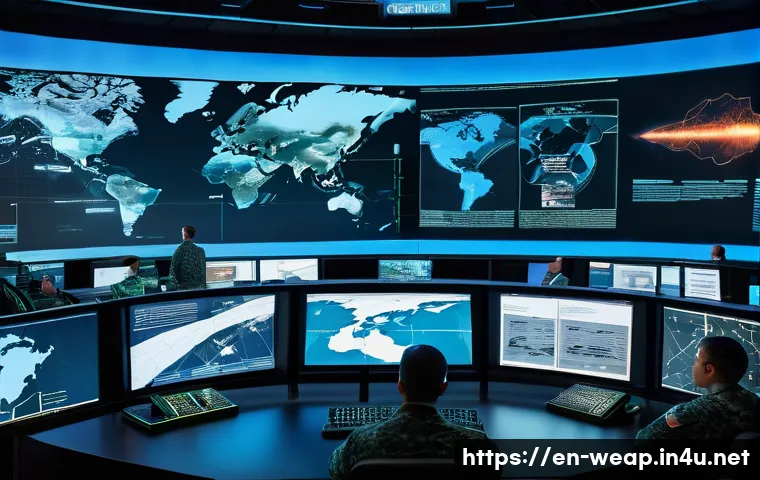 핵무기 보유국 리스트 - A detailed, realistic scene of a modern nuclear command center featuring diverse military officers m...