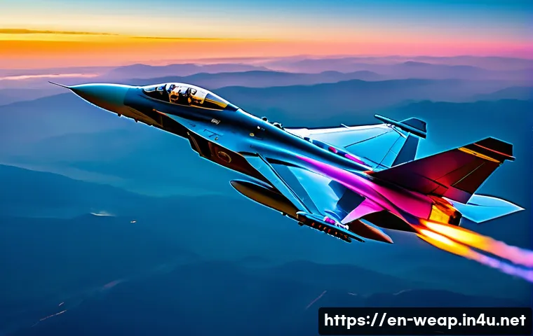 적외선 미사일 대응 기술 - A cutting-edge military fighter jet equipped with multi-spectral infrared jamming systems in flight ...