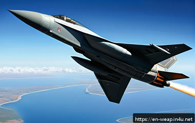 유도탄 발사 후 조종 기술 - A highly detailed cutaway illustration of a modern missile mid-flight showcasing its adaptive naviga...